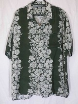 Pineapple Connection Green Hawaiian Aloha Rayon Floral Camp Shirt Mens Xl - £10.72 GBP