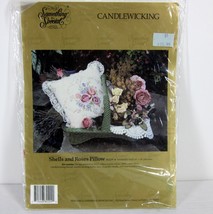 SOMETHING SPECIAL 80209 &quot;SHELLS &amp; ROSES PILLOW&quot; CANDLEWICKING KIT 14&quot; x ... - £21.83 GBP