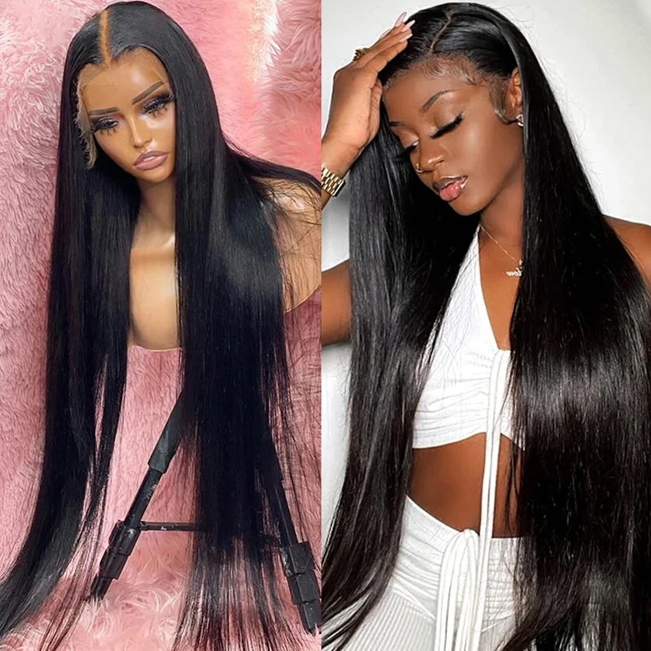 30 32 36 Inch Bone Straight 13x6 HD Lace Frontal Wig Human Hair Pre Pluck - £64.88 GBP+