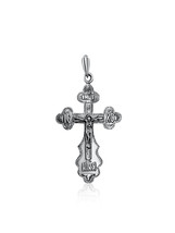 Grand collier croix crucifix orthodoxe pendentif en argent sterling 925 ... - $31.96