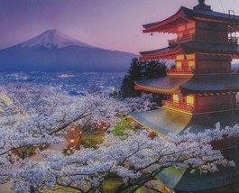 Educa Mount Fuji 2000 pc Jigsaw Puzzle Church Pagoda Mountains Japan - $29.69