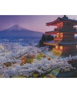 Educa Mount Fuji 2000 pc Jigsaw Puzzle Church Pagoda Mountains Japan - £23.29 GBP
