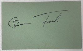 Ben Frank (d. 1990) Signed Autographed Vintage 3x5 Index Card - £80.41 GBP