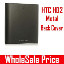 NEW HTC HD2 Metal Back Cover Battery Door - BLACK  - £6.14 GBP