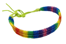 Pride Bracelet Rainbow Woven Macrame Gay Pride LGBTQIA+ Wristband Quality UK - £2.37 GBP