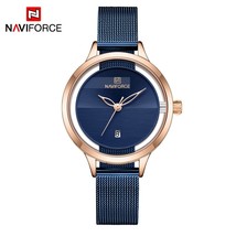 Women’s Watch NAVIFORCE   Stainless Steel Watches Men Waterproof Simple Clock Ro - £38.23 GBP