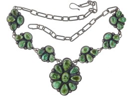 Large Tim Vandever Navajo Sonoran Gold Turquoise sterling silver necklace - £1,514.26 GBP