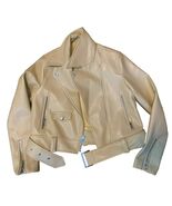 Urban Outfitters Celeste Faux Leather Moto Jacket: Size-Medium, Yellow - €34,07 EUR