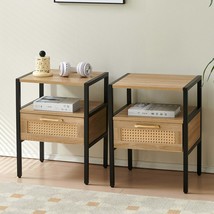 Rattan End Table Set of 2 w/ Drawer - 15.75&quot; - $166.99