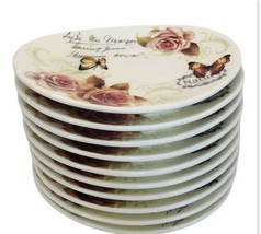 Hebron Tel A.D.C. 10 Oblong 5”x 4.25”Saucers Dishes Butterflies Roses Vi... - £28.13 GBP