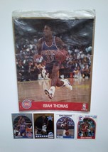 1991 Isiah Thomas Pistons NBA Hoops 8x10 Glossy Action Basketball Photo +4 Cards - £14.38 GBP