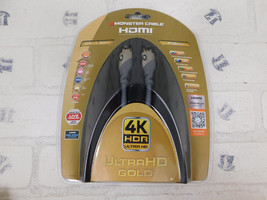 HDMI Monster Cable 4K HDR Ultra HD Gold Premium High Speed Ethernet 6 ft. 1.82m - £10.17 GBP