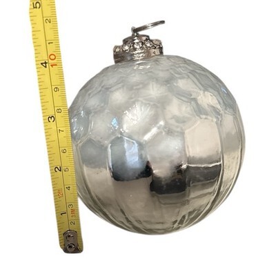 Christmas Ornaments 7" Mercury Glass Kugel Hanging LARGE Big Silver HEAVY Item image 12