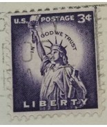 USA 1954, Sc1035 2x 3c Statue of Liberty. Used BENY Perfin - £4.42 GBP