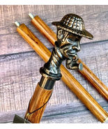 Victorian Sherlock Holmes Vintage Walking Cane Designer Style Handle Wooden Gift - $36.99