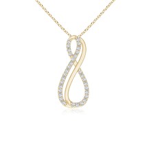 ANGARA Lab-Grown 0.16 Ct Round Diamond Infinity Pendant Necklace in 14K Gold - £568.20 GBP