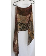 LONG 76 X 20 SCARF BROWN BEIGE #8515 - $17.99