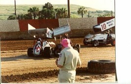 Winged Sprint Car Crash Photo Vintage Racing - £17.33 GBP