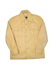Vintage Almart Hunter Faux Leather Jacket Mens M Yellow Snap Button Coll... - $37.59