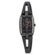 Seiko Womens SUP089 Black Stainless Steel Bracelet Rectangle Solar Dial Watch - $295.00