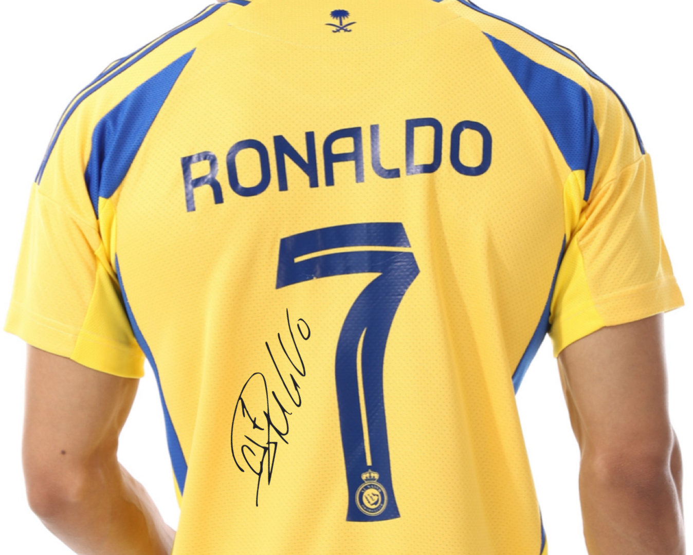 ALNASSR HOME JERSEY 2025 WITH RONALDO PRINTED SIGNATURE //FREE SHIPPING