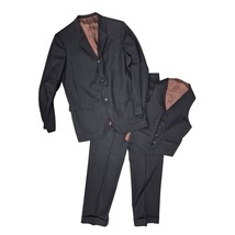 Men&#39;s Suit 44R Jacket 30-32W Pants 3 Piece Suit Mid Century Sears Vtg 3 ... - $148.50