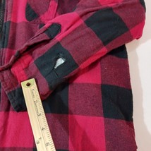 UG Urgent Gear Men's L Red & Black Cotton Blend Flannel Hoodie Full Zip Jacket image 2