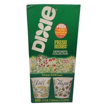 Vintage Dixie Kitchen Refill 5 Oz Cups Fresh Herbs Designer Collection 100 Pack - £12.06 GBP