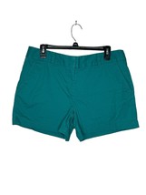 Loft Women&#39;s Shorts Chino Lightweight Mid Rise Slash Pocket Casual Green Sz. 8 - $14.55