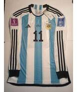 Angel Di Maria #11 Argentina 2022 World Cup Final Home Long Sleeve Socce... - $110.00
