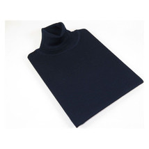 Men PRINCELY Turtle neck Sweater From Turkey Soft Merino Wool 1011-80 Navy Blue image 5