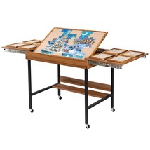 Foldaway Adjustable Puzzle Table With 8 Sorting Trays, Three Angle Adjus... - $254.99