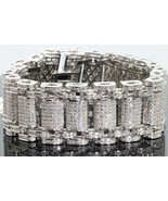 15Ct Brilliant Round Cut Diamond Exclusive Men&#39;s Bracelet 14K White Gold... - $406.60 CAD