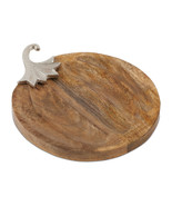 Wooden Pumpkin Tray with Aluminum Stem 14&quot;L - $1,207.74 MXN