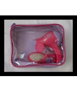 Build A Bear Working Hairdryer Set W/ Mirror Bag and Brush Pink Purple EUC - $17.68 CAD