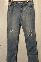 Old Navy Size 8 Reg Blue Women&#39;s Jeans Mid-Rise Original Jeans Distresse... - $14.80