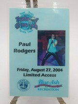 Paul Rodgers August 27, 2004 Limited Access Back Stage Pass Laminated - $11.77