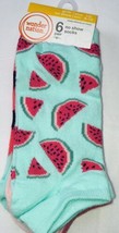 Wonder Nation Girls No Show Socks 6 pair Size 4-10 Watermelon Summer Colors - £11.62 GBP