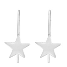 Simple and Glamorous Stars Sterling Silver Slide-Through Dangle Earrings - £11.59 GBP