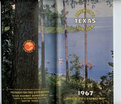  TEXAS Official Highway Travel Map 1967 John Connally as Governor - $15.84