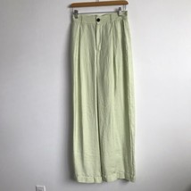 Zara Wide Leg Pant Womens XS Mint Green High Rise Pleated Pockets Zip Fl... - £16.59 GBP