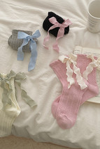Pink Cotton Cute Bow Socks - $210.08 MXN