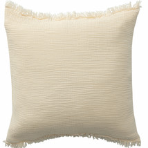 20&quot; X 20&quot; Cream And Beige 100% Cotton Zippered Pillow - £53.59 GBP