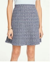 New Ann Taylor Women Cotton Tweed Paneled Lined Blue Full Skirt 8P Petite - £31.15 GBP