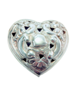 Reticulated Metal Pomander Potpourri Heart Polished, 4&quot; x 4&quot; x 3&quot; Excell... - $12.00