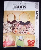 McCall's Fashion Accessories pattern MP318 Totes and bags in 5 styles - $5.25