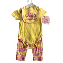 New Little Beginnings Girl Baby Infant Size 6 9 Months 2 pc Set Outfit Bib 1 pie - £7.77 GBP