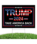 Trump 2024 Yard Sign with Metal H-Stakes - Double Sided 17X11.8 Inch Tru... - £11.57 GBP