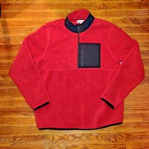 Abound Pullover Red Tango Women Size Large Mock Neck 1/2 Zip Pocket - $24.76