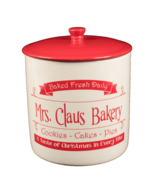 Red and White Christmas Cookies Jar Mrs Claus Bakery A Taste of Christma... - $44.86 CAD